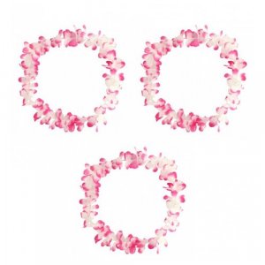 Ожерелье гавайское Двухцветное, цвет бело-розовый (Набор 3 шт.) Happy Pirate. Цвет: розовый