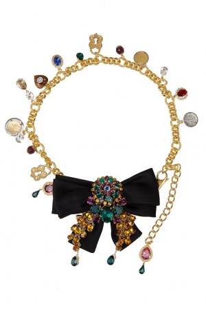 Пояс с кристаллами Dolce&Gabbana. Цвет: золотой, зеленый