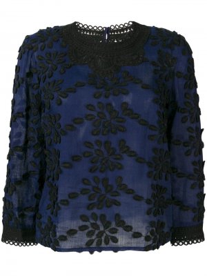 Блузка с цветочной вышивкой Vanessa Bruno. Цвет: синий