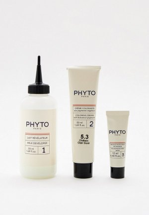 Краска для волос Phyto тон 5.3, Светлый золотистый шатен. Цвет: коричневый