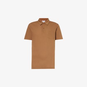 Рубашка-поло Riviera с накладными карманами , оранжевый Sunspel