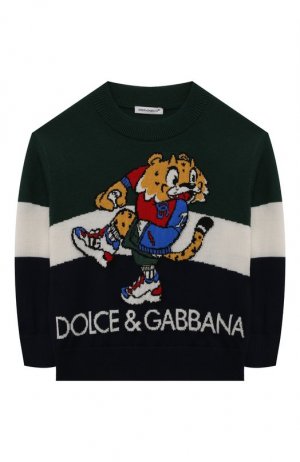 Шерстяной пуловер Dolce & Gabbana. Цвет: разноцветный