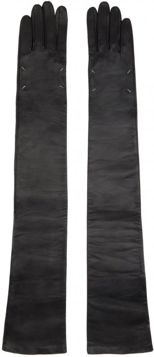 Черные длинные перчатки из наппы Maison Margiela