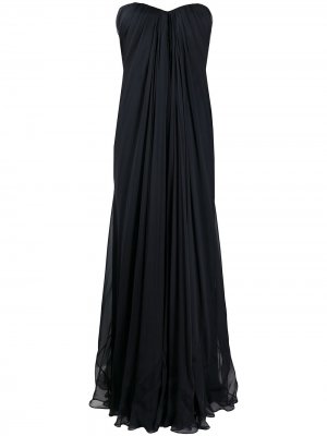 Длинное платье с драпировкой Alexander McQueen. Цвет: синий