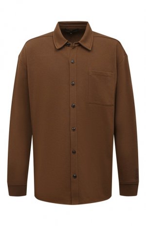 Хлопковая рубашка Windsor. Цвет: коричневый