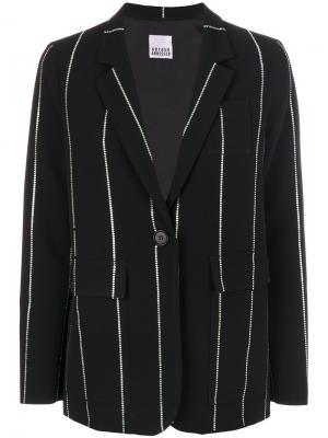 Striped straight fit blazer Arthur Arbesser. Цвет: чёрный
