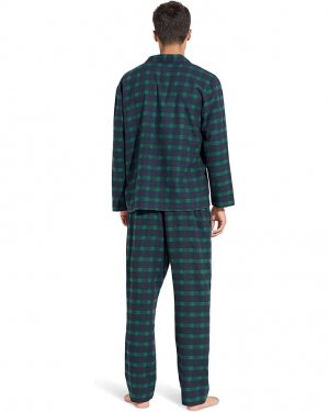 Пижамный комплект Flannel Long PJ Set, цвет Windowpane Plaid True Navy Eberjey