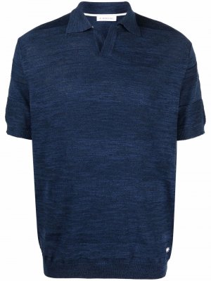 Полосатая рубашка поло с короткими рукавами Manuel Ritz. Цвет: синий