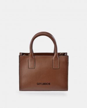 Миниатюрная кожаная сумка-тоут светло-коричневого цвета , светло-коричневый Guy Laroche
