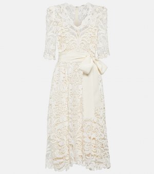 Кружевное платье миди , белый Elie Saab
