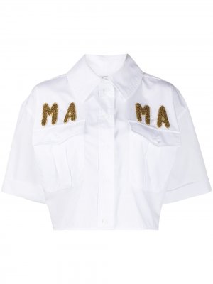 Укороченная футболка с вышивкой Forte Dei Marmi Couture. Цвет: белый