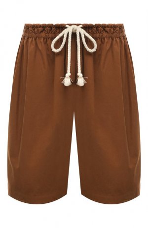 Хлопковые шорты Jil Sander. Цвет: коричневый