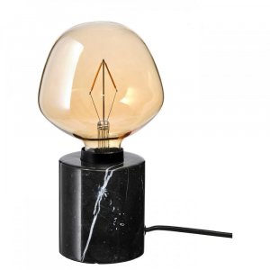 ИКЕА МАРКФРОСТ МОЛНАРТ Настольная лампа с лампочками мрамор черный колокольчик коричневый прозрачное стекло IKEA