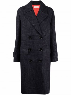 Двубортное пальто строгого кроя Nina Ricci. Цвет: синий