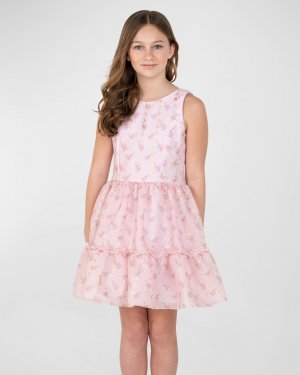 Ярусное платье Cara из органзы с цветочным принтом для девочки, размер 7–16 Zoe