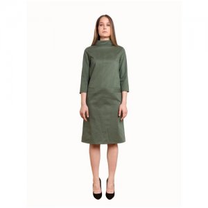 Джинсовое платье , цвет: хаки, размер: 44 / S. М.Т.Д.. Цвет: зеленый/хаки/мультиколор