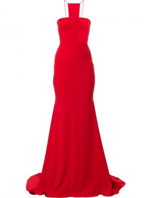 Длинное платье Jordan с драпированной деталью Alex Perry. Цвет: красный