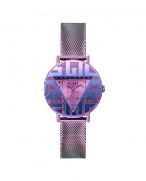 Культовые женские часы GW0479L1 из стали с сиреневым ремешком , фиолетовый Guess