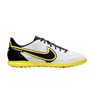 Мужские кроссовки Tiempo Legend 9 Club TF White Yellow Strike черные темно-дымчато-серые DA1193-107 Nike