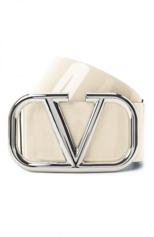 Кожаный ремень VLogo Signature Valentino. Цвет: кремовый