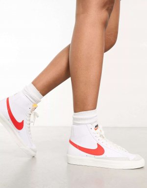 Кроссовки средней длины Blazer '77 белого и красного цвета хабанеро Nike