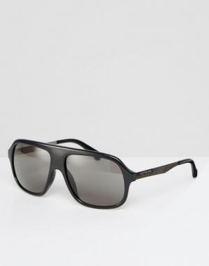 Солнцезащитные очки-авиаторы в черной оправе Calvin Klein. Цвет: черный