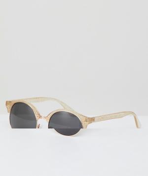 Солнцезащитные очки в прозрачной оправе с блестками AJ Morgan. Цвет: очистить