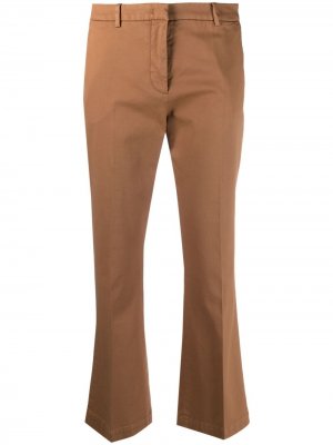 Укороченные брюки со складками Pt01. Цвет: коричневый