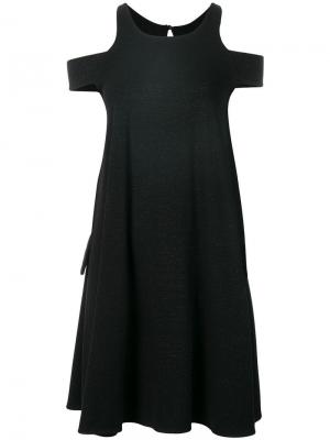 Платье с открытыми плечами Marc Ellis. Цвет: черный