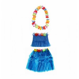 Гавайская юбка синяя 40 см, топ, ожерелье лея 96 см Happy Pirate. Цвет: синий
