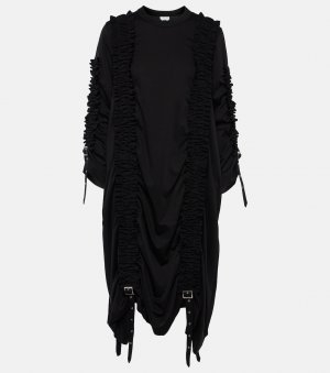 Хлопковое платье миди со сборками , черный Noir Kei Ninomiya