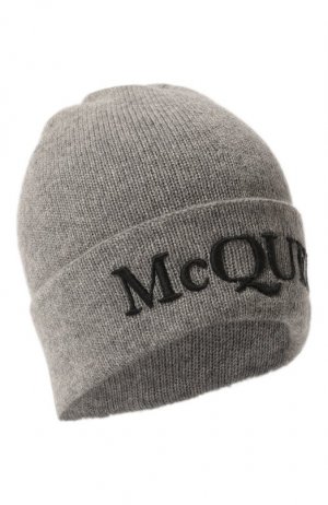 Кашемировая шапка Alexander McQueen. Цвет: серый