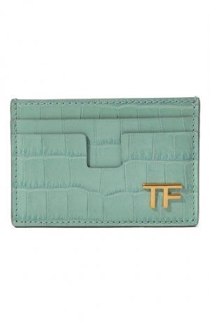 Кожаный футляр для кредитных карт Tom Ford. Цвет: голубой