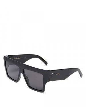 Поляризованные солнцезащитные очки с плоским верхом, квадратные, 57 мм , цвет Black CELINE