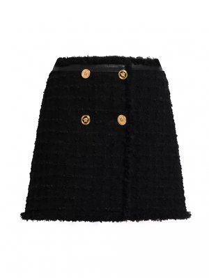 Мини-юбка из фактурного твида Heritage , черный Versace
