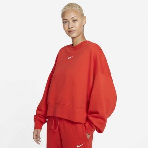 Женский свитшот Sportswear Collection Essentials Fleece Crew Nike. Цвет: красный