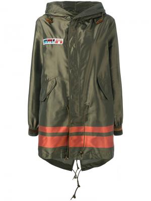 Пальто с контрастными панелями Mr & Mrs Italy. Цвет: зелёный