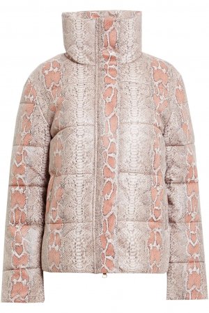 Стеганая куртка из искусственной кожи со змеиным эффектом , румян Unreal Fur