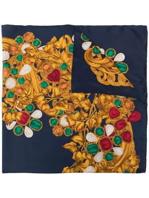 Шелковый платок 1990-х годов с принтом Chanel Pre-Owned. Цвет: синий