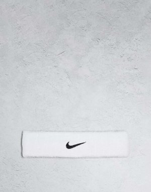 Белая унисекс повязка на голову Training Swoosh Nike