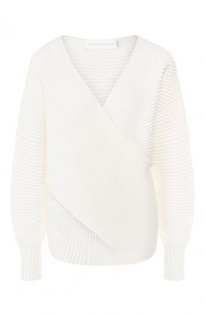 Шерстяной пуловер Victoria, Victoria Beckham. Цвет: бежевый