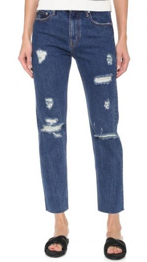 Укороченные джинсы Victoria Earnest Sewn. Цвет: средне-голубой