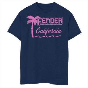 Футболка Fender California Beach с логотипом и открыткой для мальчиков 8–20 лет Licensed Character