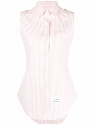 Рубашка без рукавов с нашивкой-логотипом Thom Browne. Цвет: розовый