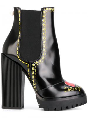 Декорированные ботинки челси Dolce & Gabbana. Цвет: чёрный