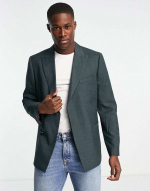 Серый приталенный пиджак с потайной пуговицей Harry Brown