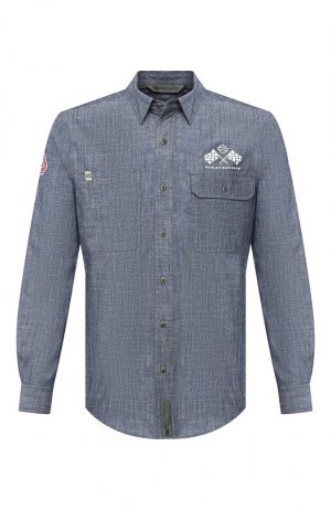 Хлопковая рубашка General Motorclothes Harley-Davidson. Цвет: синий