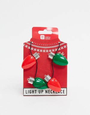 Новогоднее ожерелье со светящимися лампочками -Мульти Talking Tables