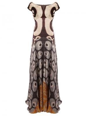 Платье с плиссировкой и открытыми плечами Afroditi Hera. Цвет: многоцветный