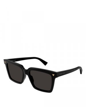 Солнцезащитные очки квадратной формы с треугольными заклепками, 55 мм , цвет Black Bottega Veneta